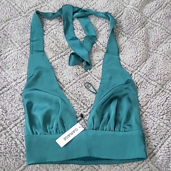 Satin Tie Plunge Halter - Picture 1 of 1